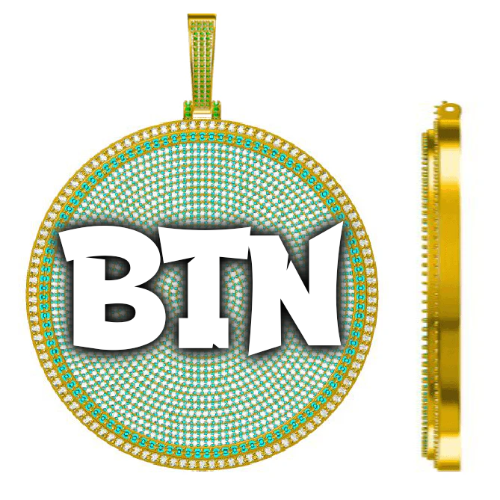 CUSTOM LETTER NECKLACE 3D BIG DISC