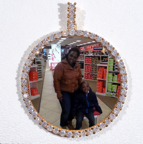 LARGE 3D CIRCLE CUSTOM PICTURE PENDANT