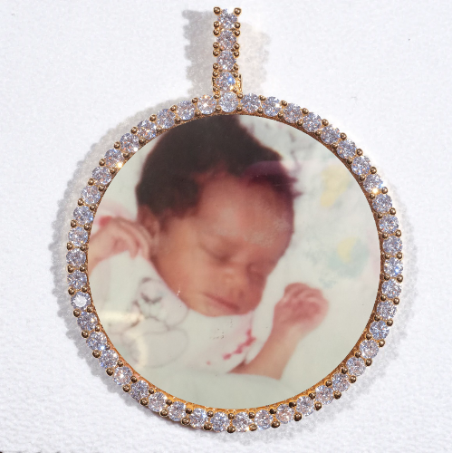 LARGE 3D CIRCLE CUSTOM PICTURE PENDANT