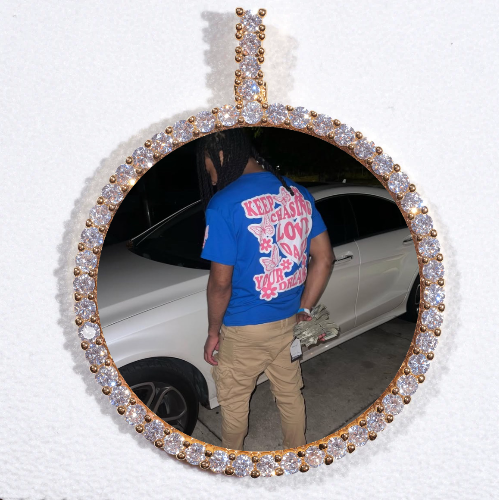 LARGE 3D CIRCLE CUSTOM PICTURE PENDANT