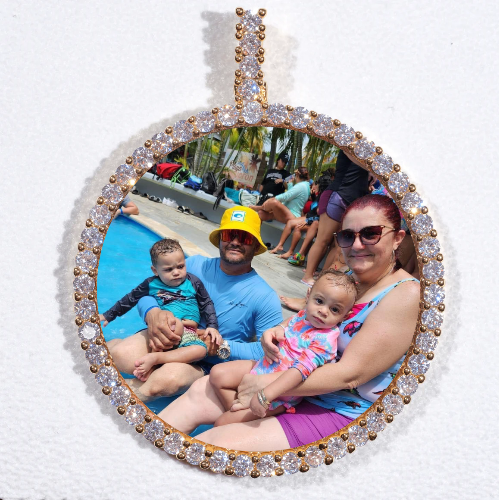 LARGE 3D CIRCLE CUSTOM PICTURE PENDANT