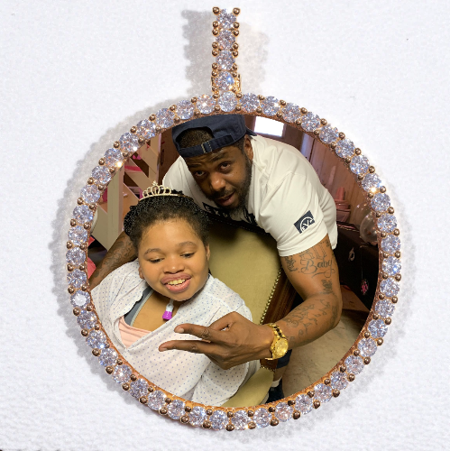 LARGE 3D CIRCLE CUSTOM PICTURE PENDANT