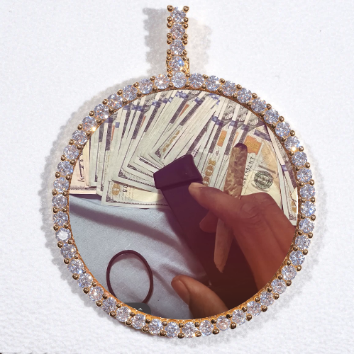LARGE 3D CIRCLE CUSTOM PICTURE PENDANT