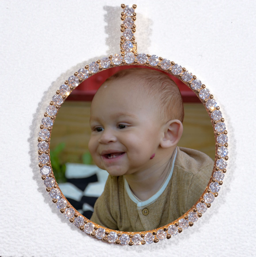 LARGE 3D CIRCLE CUSTOM PICTURE PENDANT