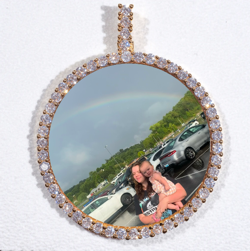 LARGE 3D CIRCLE CUSTOM PICTURE PENDANT
