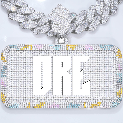 CUSTOM LETTER NECKLACE 3D COLORFUL SQUARE