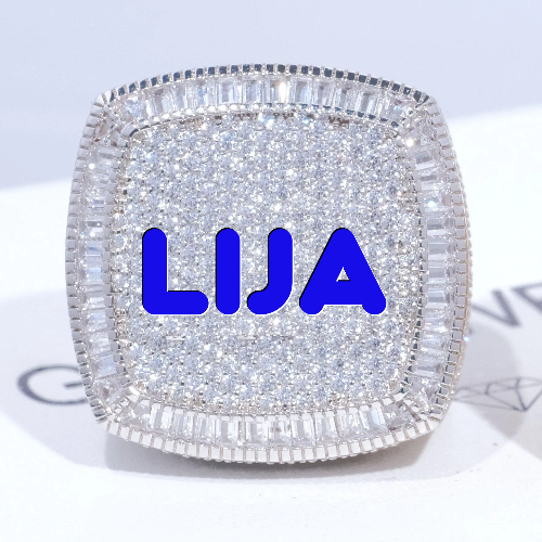 CUSTOM LETTER 3D ICED RING