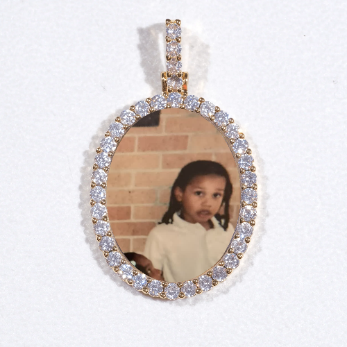 3D Oval Custom Picture Pendant