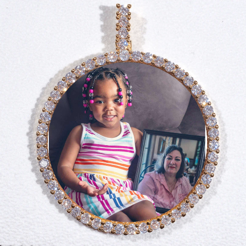 LARGE 3D CIRCLE CUSTOM PICTURE PENDANT