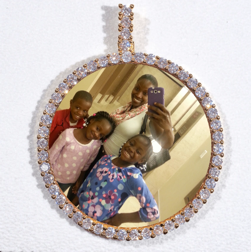 LARGE 3D CIRCLE CUSTOM PICTURE PENDANT