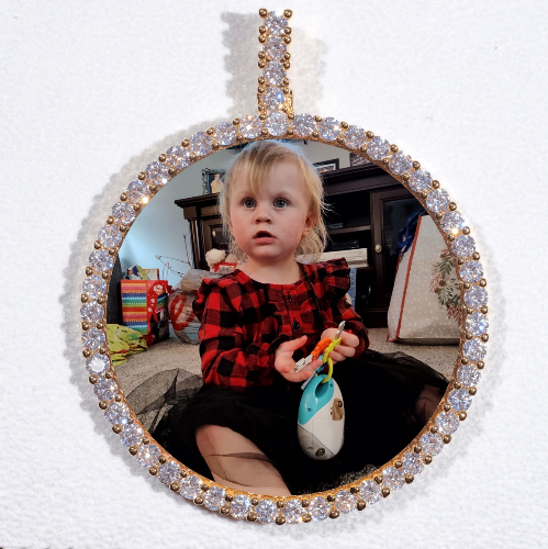 LARGE 3D CIRCLE CUSTOM PICTURE PENDANT