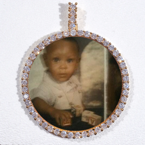 LARGE 3D CIRCLE CUSTOM PICTURE PENDANT