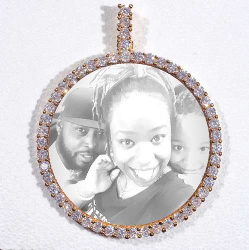LARGE 3D CIRCLE CUSTOM PICTURE PENDANT