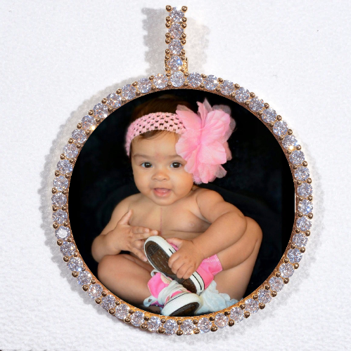 LARGE 3D CIRCLE CUSTOM PICTURE PENDANT