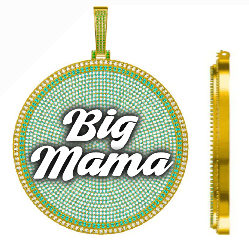 CUSTOM LETTER NECKLACE 3D BIG DISC