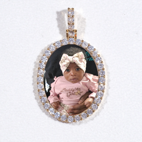 3D Oval Custom Picture Pendant