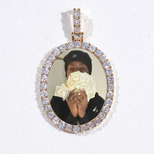 3D Oval Custom Picture Pendant
