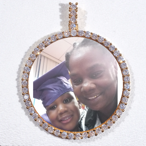 LARGE 3D CIRCLE CUSTOM PICTURE PENDANT