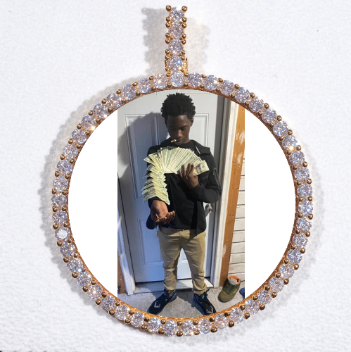 LARGE 3D CIRCLE CUSTOM PICTURE PENDANT