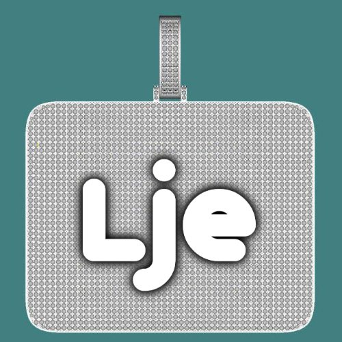 CUSTOM LETTER NECKLACE 3D BIG SQUARE