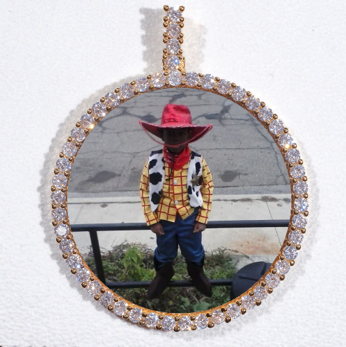 LARGE 3D CIRCLE CUSTOM PICTURE PENDANT
