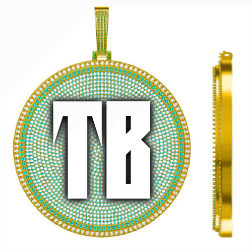CUSTOM LETTER NECKLACE 3D BIG DISC