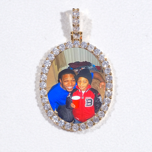 3D Oval Custom Picture Pendant