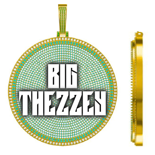 CUSTOM LETTER NECKLACE 3D BIG DISC