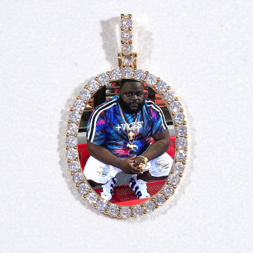 3D Oval Custom Picture Pendant