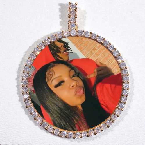 LARGE 3D CIRCLE CUSTOM PICTURE PENDANT