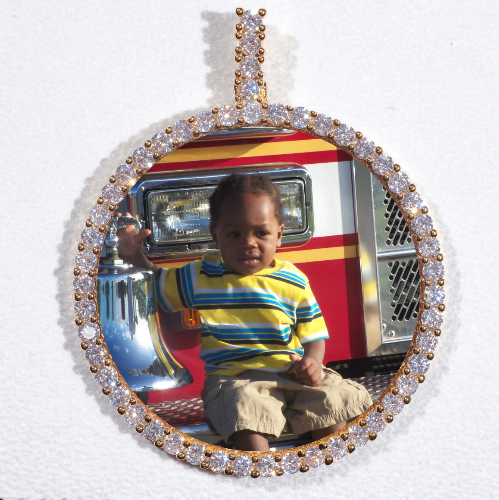 LARGE 3D CIRCLE CUSTOM PICTURE PENDANT