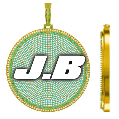 CUSTOM LETTER NECKLACE 3D BIG DISC