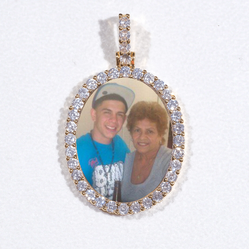 3D Oval Custom Picture Pendant