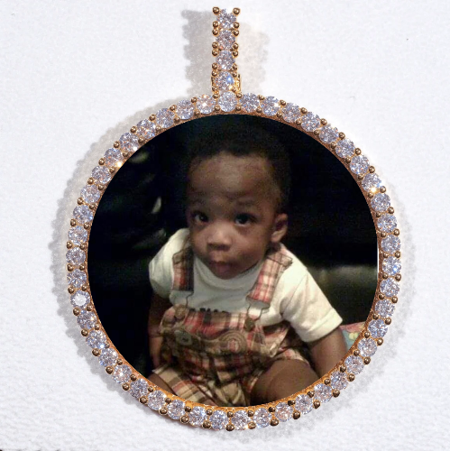 LARGE 3D CIRCLE CUSTOM PICTURE PENDANT