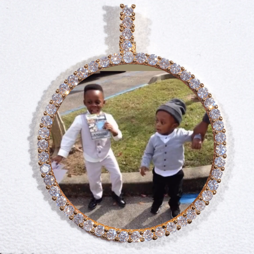 LARGE 3D CIRCLE CUSTOM PICTURE PENDANT