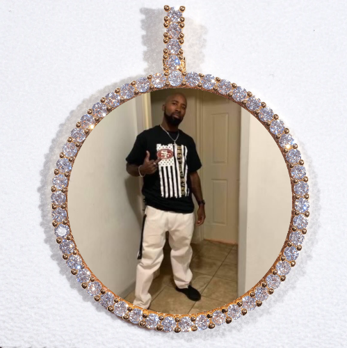 LARGE 3D CIRCLE CUSTOM PICTURE PENDANT