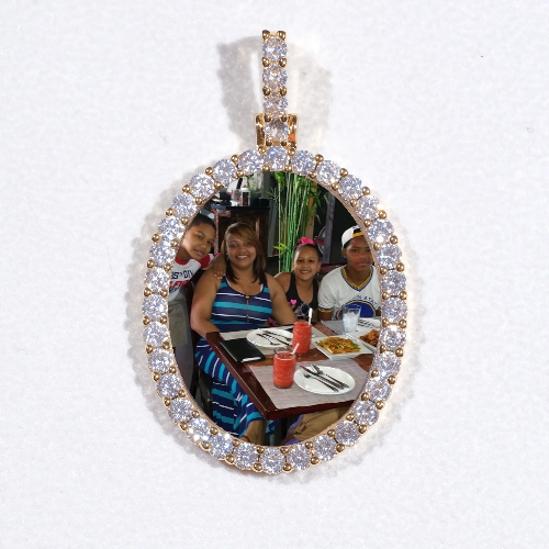 3D Oval Custom Picture Pendant