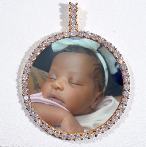 LARGE 3D CIRCLE CUSTOM PICTURE PENDANT