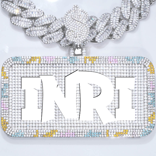 CUSTOM LETTER NECKLACE 3D COLORFUL SQUARE