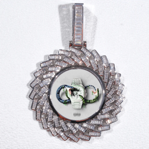 Large 3D Baguette Custom Picture Pendant