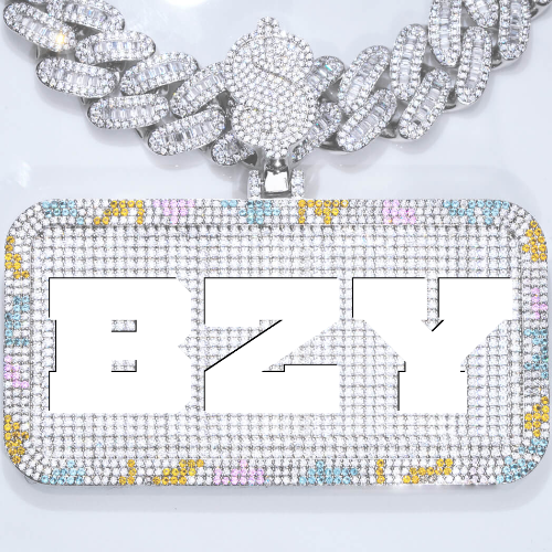 CUSTOM LETTER NECKLACE 3D COLORFUL SQUARE