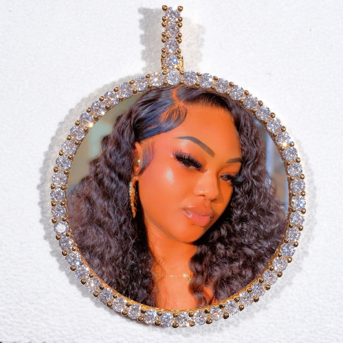 LARGE 3D CIRCLE CUSTOM PICTURE PENDANT