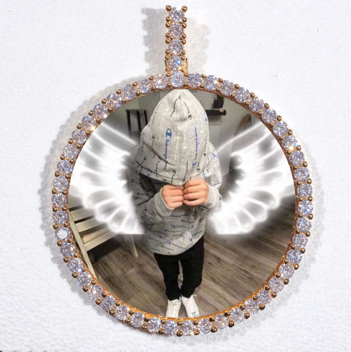 LARGE 3D CIRCLE CUSTOM PICTURE PENDANT
