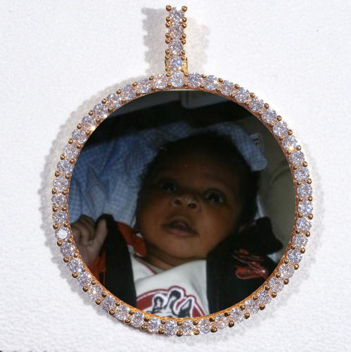 LARGE 3D CIRCLE CUSTOM PICTURE PENDANT