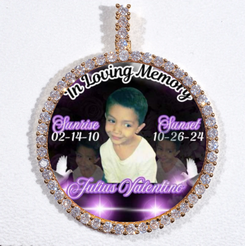 LARGE 3D CIRCLE CUSTOM PICTURE PENDANT