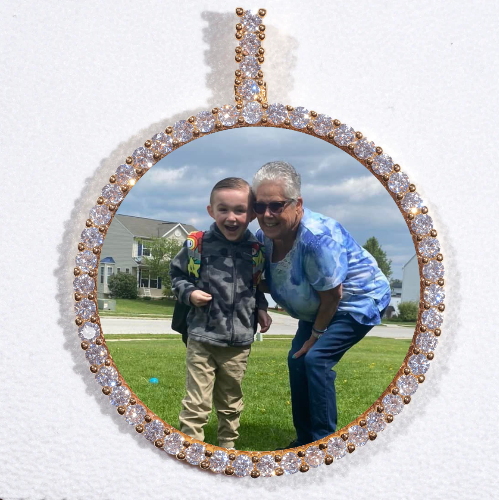 LARGE 3D CIRCLE CUSTOM PICTURE PENDANT