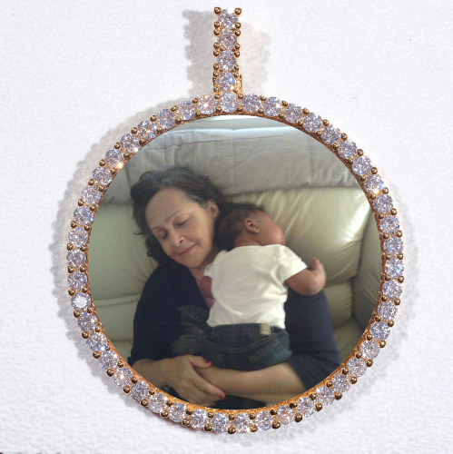LARGE 3D CIRCLE CUSTOM PICTURE PENDANT