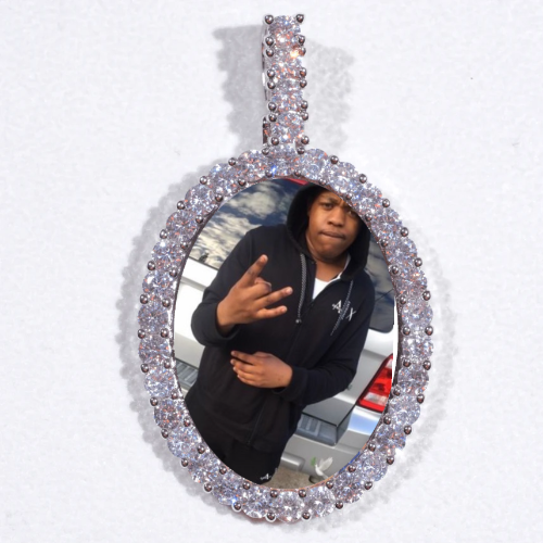 Large 3D Oval Custom Picture Pendant