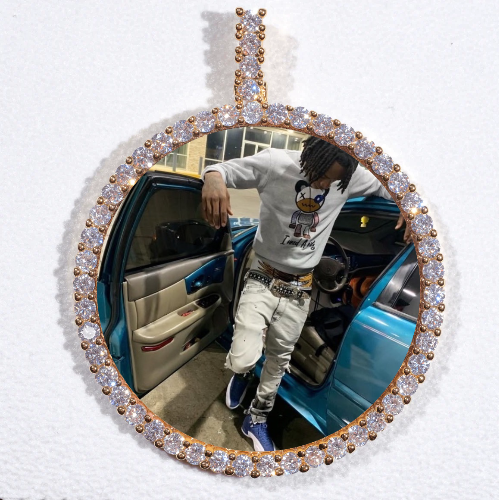 LARGE 3D CIRCLE CUSTOM PICTURE PENDANT