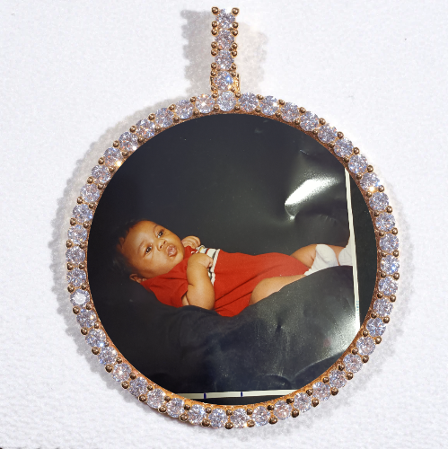 LARGE 3D CIRCLE CUSTOM PICTURE PENDANT